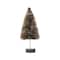 Hello Honey® 15" Sisal Bottle Brush Tree with Wood Slice Base & Snow Finish